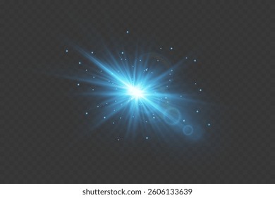 Shiny explosion, light and star effect.
