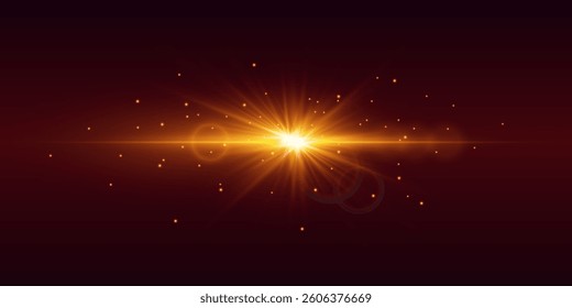 Shiny explosion, light and star effect.