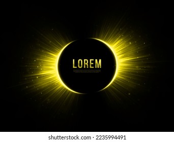 Shiny explosive banner on transparent background. Luminous design for discount, sales and greeting card. Abstract sparkle frame with glittering particles.