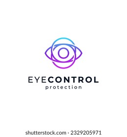 ojo brillante para monitoreo, cctv, seguridad y diseño de logotipo de tecnología