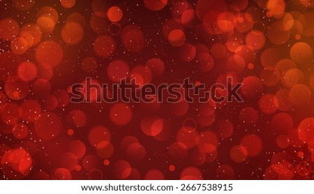 Shiny Festive Background. Abstract Red Gold Glitter Background. Bokeh and Confetti Design Element for Merry Christmas and Happy New Year Banner, Poster, Website Congratulations. Holiday Party BG.
