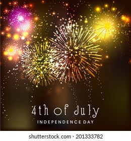 Shiny fireworks for 4th of July, American Independence Day celebrations. 