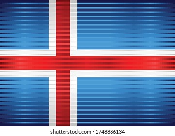 Shiny Flag of Iceland - Illustration, 
Three dimensional flag of Iceland