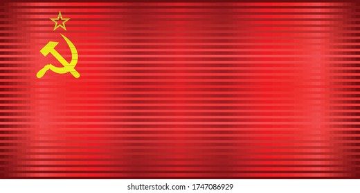 Shiny Flag of sowjetische Union - Illustration, 
Dreidimensionale Flagge der Sowjetunion