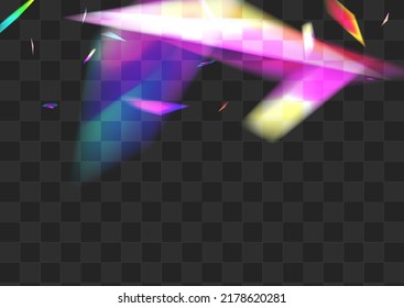 Shiny Flare Vector Transparent Background. Shine Spectrum Flying Brochure. Neon Glare Dreamy Texture. Bright Carnival Glints Branch.