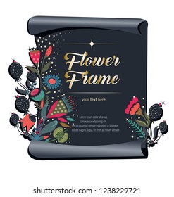 Shiny flower frame
