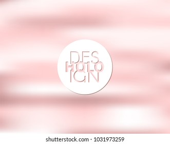 Shiny foil paper. Holographic cream pink Vector Background. Iridescent Foil. Glitch Hologram. Pastel neon rainbow. Ultraviolet metallic paper.  Cover to web design.  Abstract colorful gradient. 