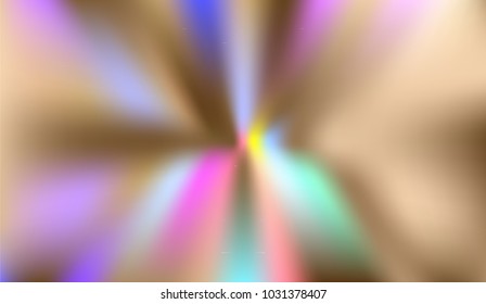 Shiny foil paper. Holographic Gold  Vector Background. Iridescent Foil. Glitch Hologram. Pastel neon rainbow. Ultraviolet metallic paper.  Cover to web design.  Abstract colorful gradient. 