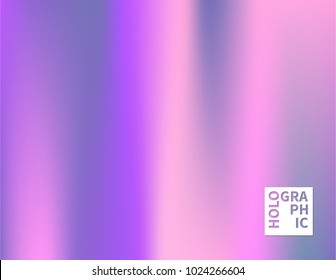 Shiny foil paper. Holographic Pink  Vector Background. Iridescent Foil. Glitch Hologram. Pastel neon rainbow. Ultraviolet metallic paper.  Cover to web design.  Abstract colorful gradient. 