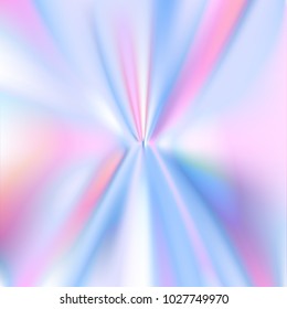 Shiny foil paper. Holographic Vector Background. Iridescent Foil. Glitch Hologram. Pastel neon rainbow. Ultraviolet metallic paper.  Cover to web design.  Abstract colorful gradient. 