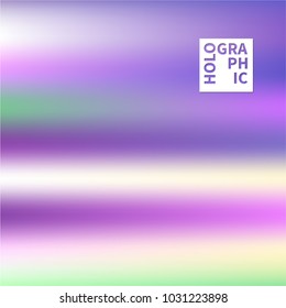Shiny foil paper. Holographic Vector Background. Iridescent Foil. Glitch Hologram. Pastel neon rainbow. Ultraviolet metallic paper.  Cover to web design.  Abstract colorful gradient. 