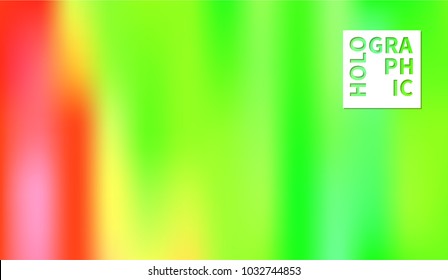 Shiny foil paper. Holographic Vector Background. Iridescent Foil. Glitch Hologram. Pastel neon rainbow. Ultraviolet metallic paper.  Cover to web design.  Abstract colorful gradient. 