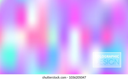 Shiny foil paper. Holographic Vector Background. Iridescent Foil. Glitch Hologram. Pastel neon rainbow. Ultraviolet metallic paper.  Cover to web design.  Abstract colorful gradient. 