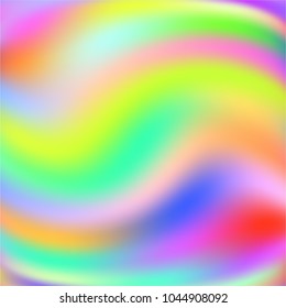 Shiny foil paper. Holographic Vector Background. Iridescent Foil. Glitch Hologram. Pastel neon rainbow. Ultraviolet metallic paper.  Cover to web design.  Abstract colorful gradient. 