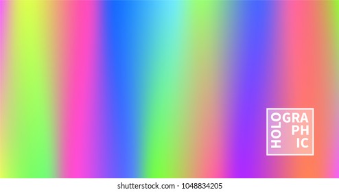 Shiny foil paper. Holographic Vector Background. Iridescent Foil. Glitch Hologram. Pastel neon rainbow. Ultraviolet metallic paper.  Cover to web design.  Abstract colorful gradient. 