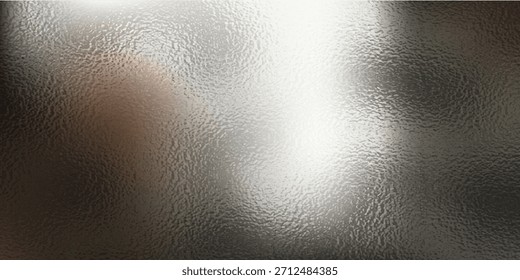 Shiny foil or silver metallic pattern. Texture of transparent, matte white and grey frosted glass, blur effect. Stained glass decorative background with glitter effect. Vector illustration