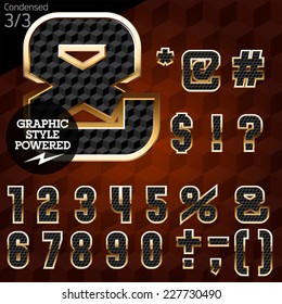 Shiny font of gold and diamond vector illustration.Condensed. File contains graphic styles available in Illustrator