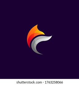 plantilla de diseño de logotipo de zorro brillante