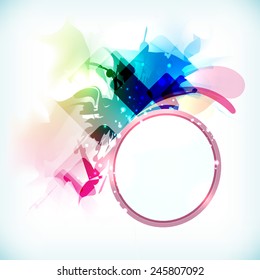 Shiny frame with abstract design on stylish background.