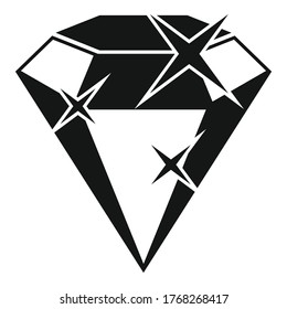 Icono brillante de diamante de juego. Ilustración simple del icono del vector del diamante de juego brillante para el diseño web aislado en fondo blanco
