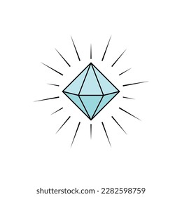 Shiny gemstone diamond illustration logo