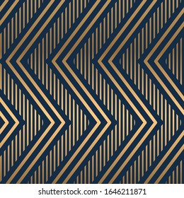 shiny geometric shapes pattern, Seamless vector pattern. Vector texture , gold with blue background