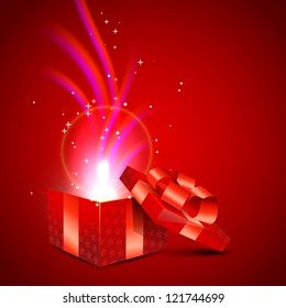 shiny gift with rays coming out