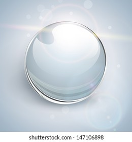 Shiny Glass Ball Vector Background.