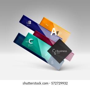 Shiny glass plate surfaces with text on 3d space. Abstract background