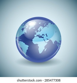 Shiny glass world globe