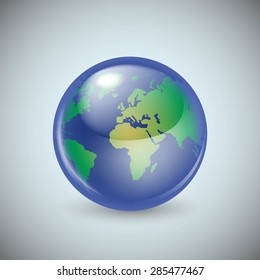 Shiny glass world globe