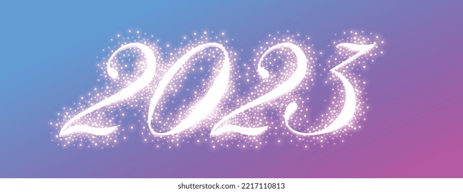 shiny glitter 2023 text for new year banner with text space vector 