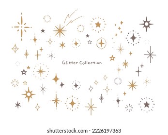 shiny glitter star vector set
