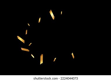 Fondo negro brillante vector de brillo. Tarjeta Aislada De Polvo Dorado. Ilustración De Caída Serpentina. Sacude la postal navideña.