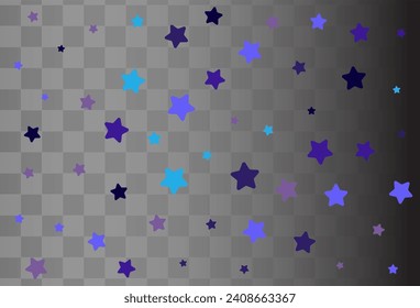 Shiny Glitter Vector Black Transparent Background. Bright Star Festive Card. Starfall Effect Banner. Confetti Paper Texture.