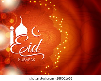Shiny glittering religious Eid Mubarak background design.
