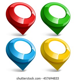 Shiny gloss Map pointer icon. Vector illustration