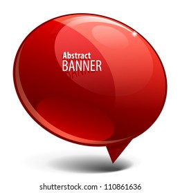 Shiny gloss red banner. vector