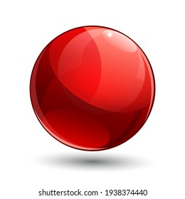 Shiny gloss red Map pointer icon. Vector illustration