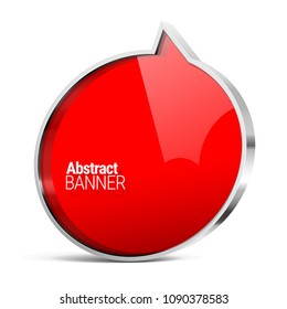 Shiny gloss red vector banner. eps 10