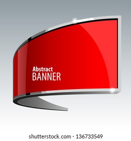 Shiny gloss red vector banner eps 10