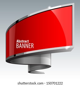 Shiny gloss red vector banner eps 10