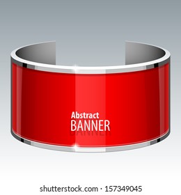 Shiny gloss red vector banner. Ring shape. eps 10