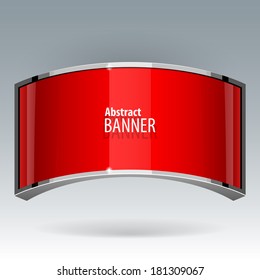 Shiny gloss red vector banner. eps 10