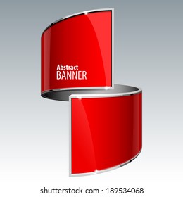 Shiny gloss red vector banner. eps 10