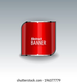 Shiny gloss red vector banner.