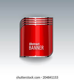 Shiny gloss red vector banner. eps 10