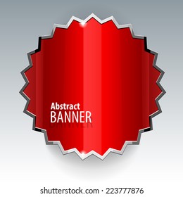 Shiny gloss red vector banner. eps 10