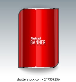 Shiny gloss red vector banner. eps 10