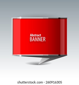 Shiny gloss red vector banner. eps 10